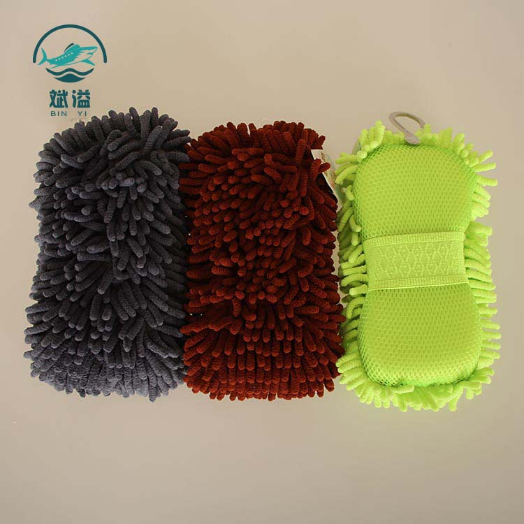 Car wash mitt sponge cleaning tool with hand strap